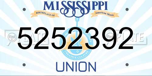 5252392 Mississippi License Plate