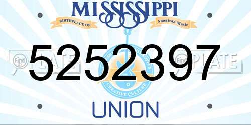 5252397 Mississippi License Plate