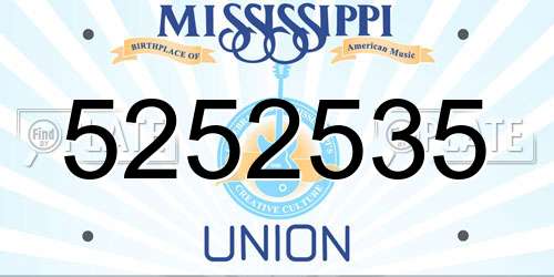 5252535 Mississippi License Plate