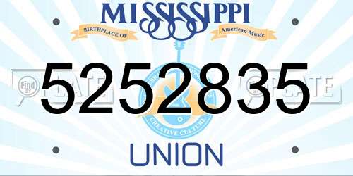 5252835 Mississippi License Plate
