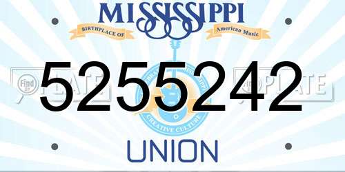5255242 Mississippi License Plate