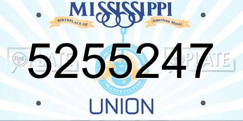 5255247 Mississippi License Plate