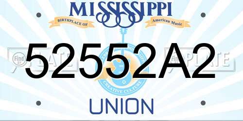 52552A2 Mississippi License Plate