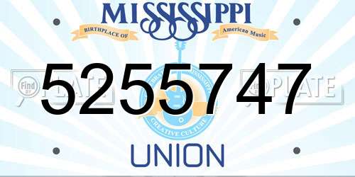 5255747 Mississippi License Plate