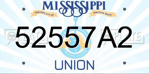 52557A2 Mississippi License Plate