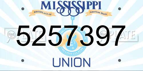 5257397 Mississippi License Plate