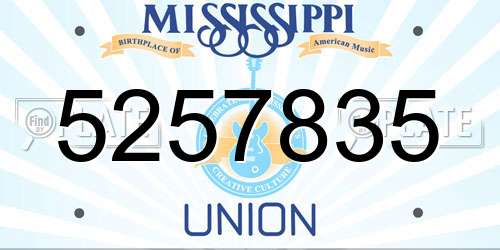 5257835 Mississippi License Plate