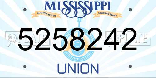 5258242 Mississippi License Plate
