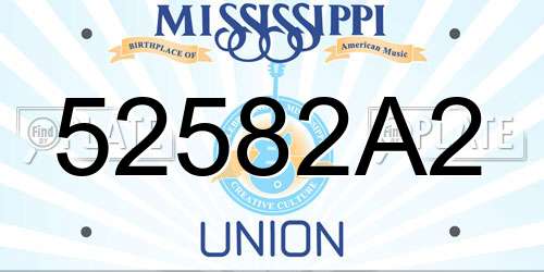 52582A2 Mississippi License Plate