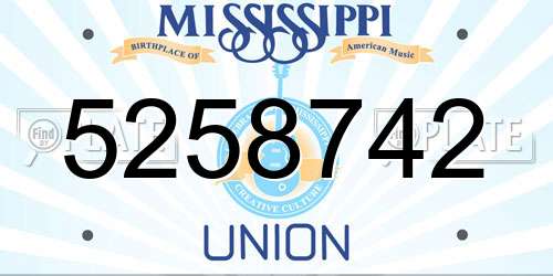 5258742 Mississippi License Plate
