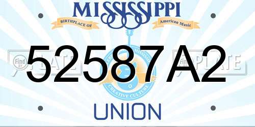 52587A2 Mississippi License Plate
