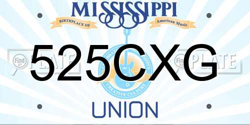 525CXG Mississippi License Plate