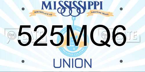 525MQ6 Mississippi License Plate