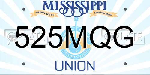 525MQG Mississippi License Plate