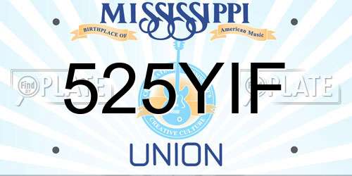 525YIF Mississippi License Plate