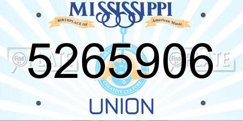 5265906 Mississippi License Plate