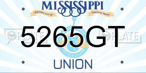 5265GT Mississippi License Plate