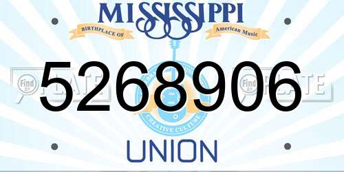 5268906 Mississippi License Plate