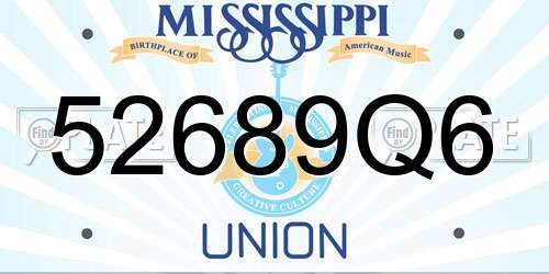 52689Q6 Mississippi License Plate