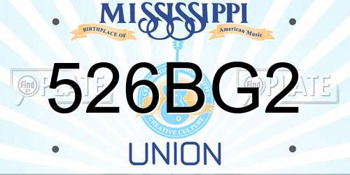 526BG2 Mississippi License Plate
