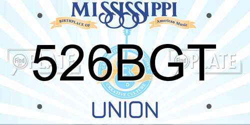 526BGT Mississippi License Plate