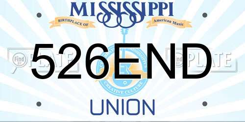526END Mississippi License Plate
