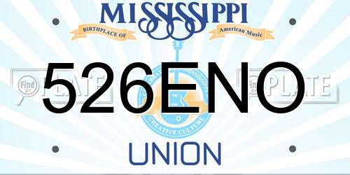 526ENO Mississippi License Plate