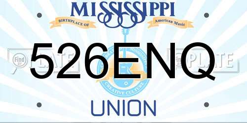 526ENQ Mississippi License Plate