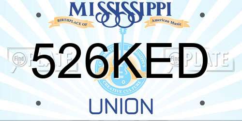 526KED Mississippi License Plate