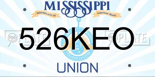 526KEO Mississippi License Plate
