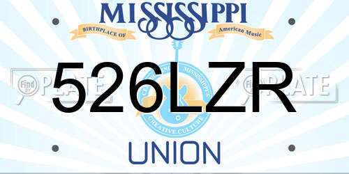 526LZR Mississippi License Plate
