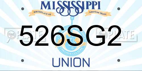 526SG2 Mississippi License Plate
