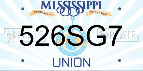 526SG7 Mississippi License Plate