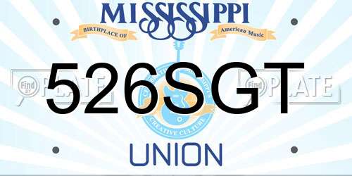 526SGT Mississippi License Plate