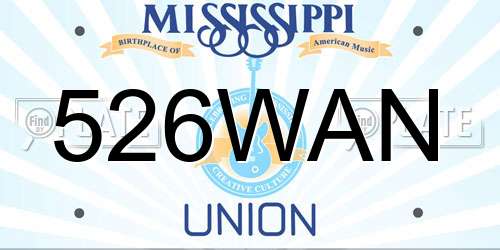 526WAN Mississippi License Plate