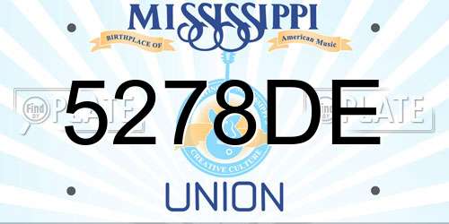 5278DE Mississippi License Plate