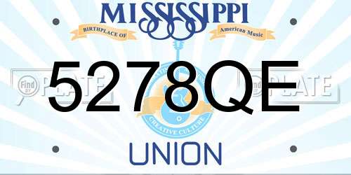 5278QE Mississippi License Plate