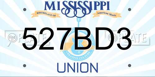 527BD3 Mississippi License Plate