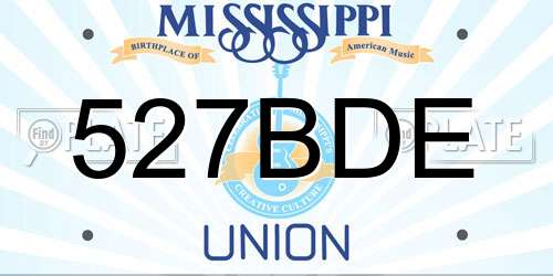 527BDE Mississippi License Plate