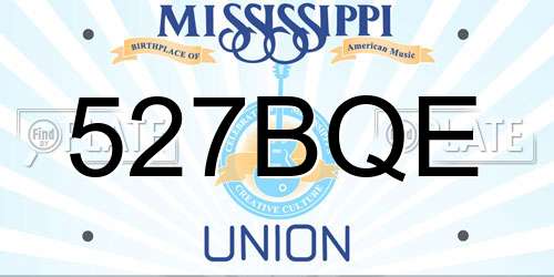 527BQE Mississippi License Plate