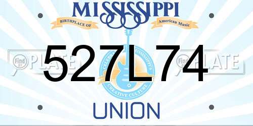 527L74 Mississippi License Plate