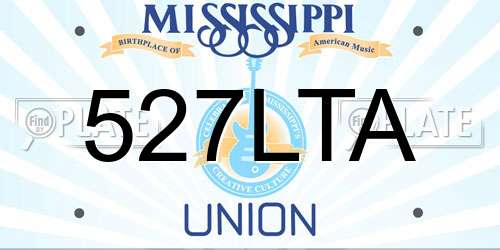 527LTA Mississippi License Plate