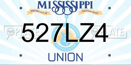 527LZ4 Mississippi License Plate