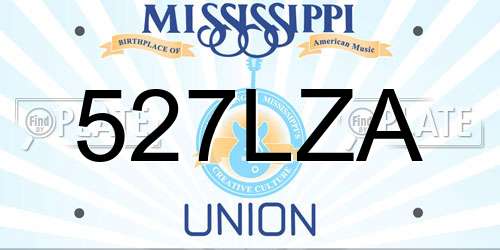 527LZA Mississippi License Plate
