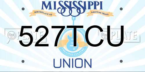 527TCU Mississippi License Plate
