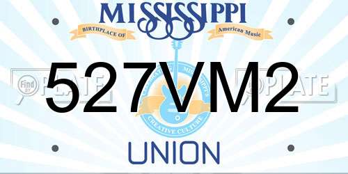 527VM2 Mississippi License Plate