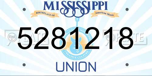 5281218 Mississippi License Plate