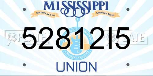 52812I5 Mississippi License Plate