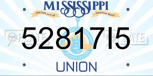 52817I5 Mississippi License Plate