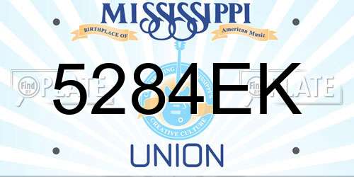 5284EK Mississippi License Plate